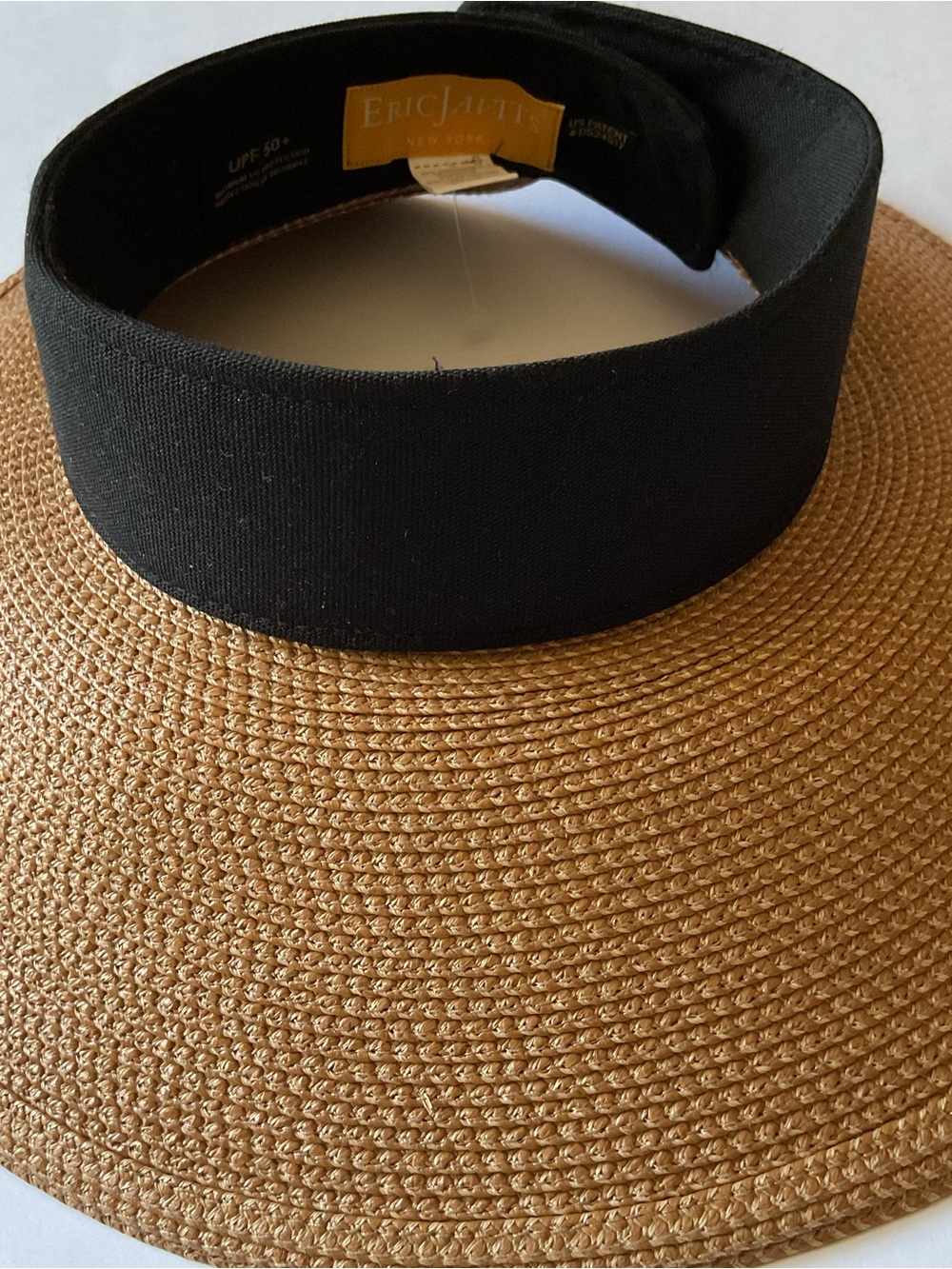 ERIC JAVITS SQUISHEE HALO HAT NATURAL/BLACK ONE SIZE ADJUSTABLE NEW NO TAGS - Picture 8 of 16